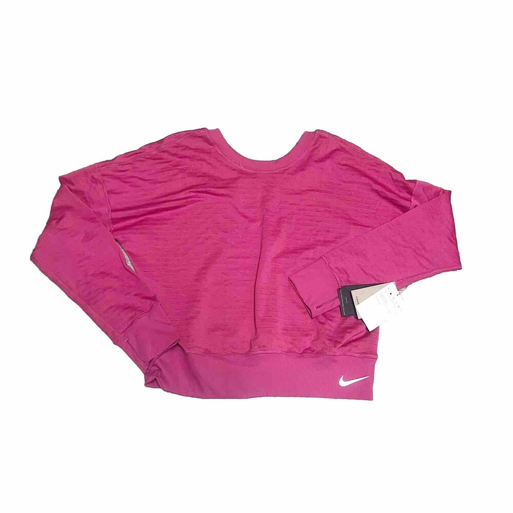 NWT Nike Therma-FIT Element Sweatshirt Women M Reversible Running Crew Top Pink